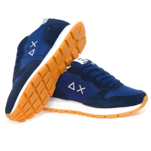 Sneaker SUN68 Ally Gold Silver in camoscio e tessuto