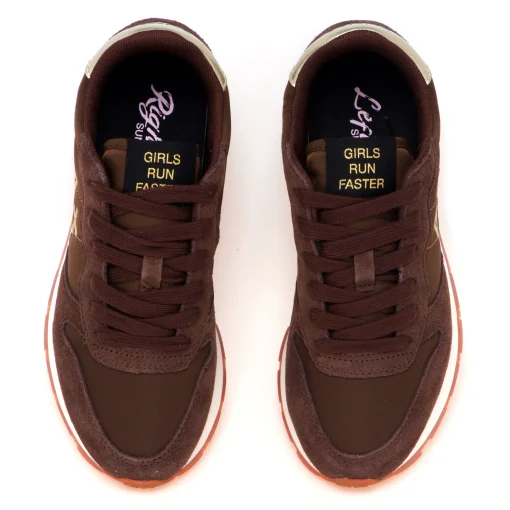 Sneaker SUN68 Ally Gold Silver in camoscio e tessuto