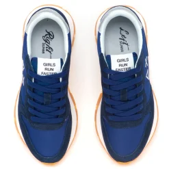 Sneaker SUN68 Ally Gold Silver in camoscio e tessuto