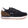 Sneaker Sun68 Stargirl Animal in camoscio e tessuto con inserto in cavallino