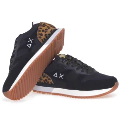 Sneaker Sun68 Stargirl Animal in camoscio e tessuto con inserto in cavallino