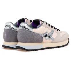 Sneaker SUN68 Stargirl Glitter Logo in camoscio e tessuto