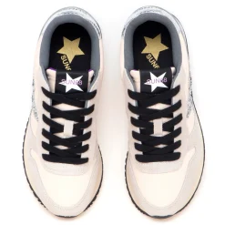 Sneaker SUN68 Stargirl Glitter Logo in camoscio e tessuto
