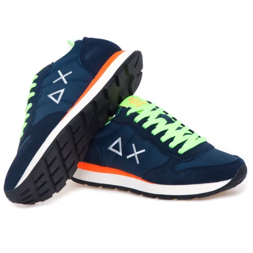 Sneaker SUN68 Tom Solid Fluo in camoscio e tessuto