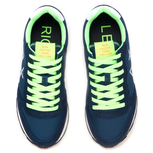 Sneaker SUN68 Tom Solid Fluo in camoscio e tessuto