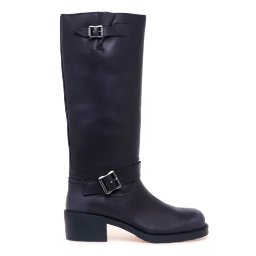 Stivale biker ASH in pelle effetto vintage con tacco 5 cm