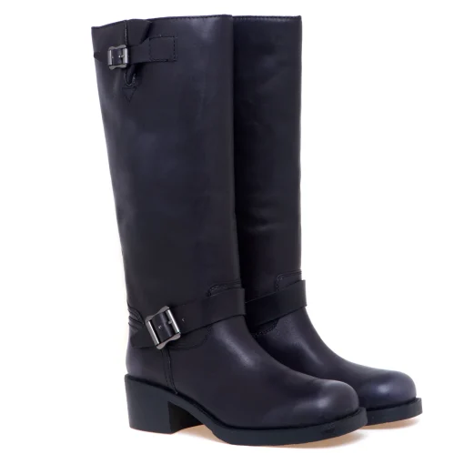 Stivale biker ASH in pelle effetto vintage con tacco 5 cm
