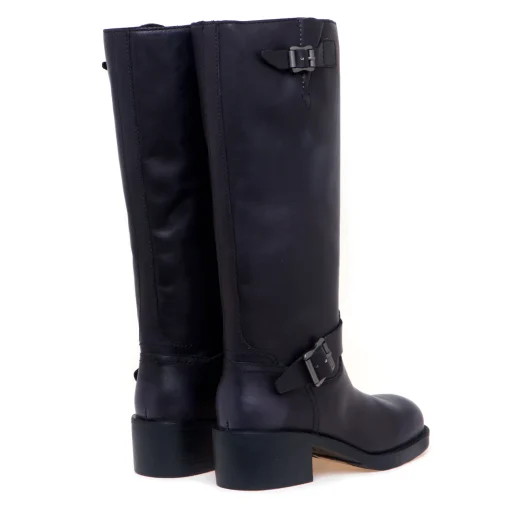 Stivale biker ASH in pelle effetto vintage con tacco 5 cm