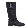 Stivale biker Via Roma 15 in pelle con fibbie