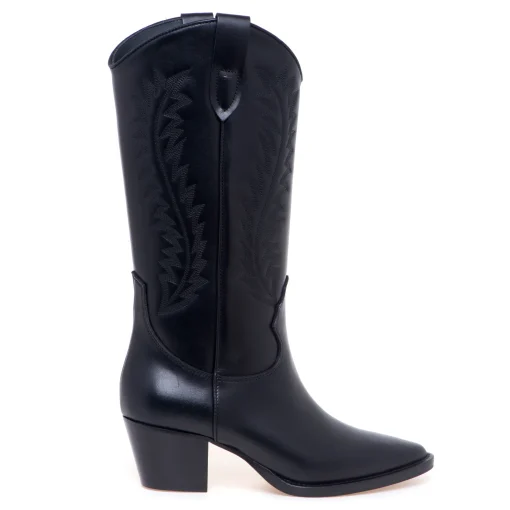 Stivale texano Anna F. in camoscio  NERO