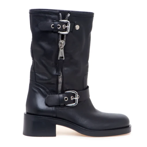 Stivaletto biker in pelle Strategia