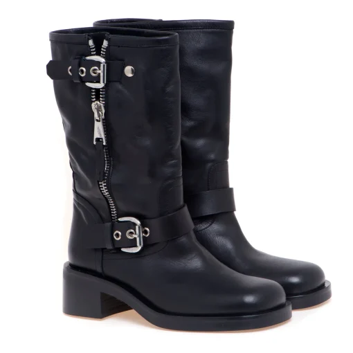 Stivaletto biker in pelle Strategia