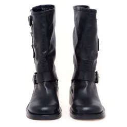 Stivaletto biker in pelle Strategia