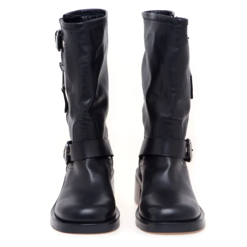 Stivaletto biker in pelle Strategia