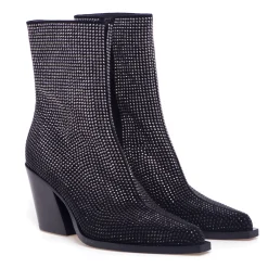 Stivaletto texano Fru.it full strass degradè con tacco 75 mm