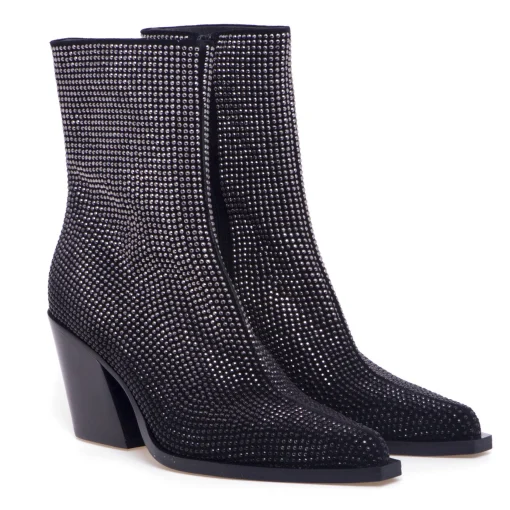Stivaletto texano Fru.it full strass degradè con tacco 75 mm