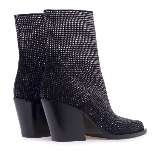 Stivaletto texano Fru.it full strass degradè con tacco 75 mm