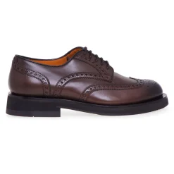 Stringata stile inglese Santoni in pelle anticata