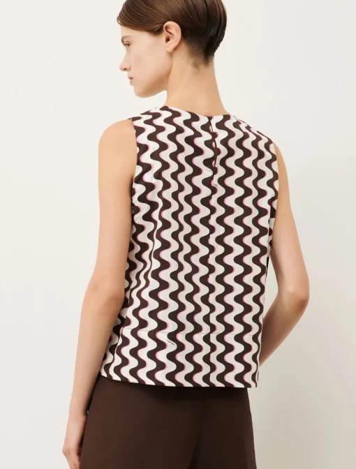 Top in popeline di cotone stretch Marella con fantasia
