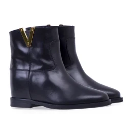 Tronchetto Via Roma 15 in pelle con accessorio a "V" in metall