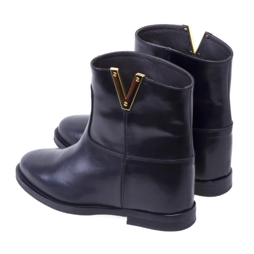 Tronchetto Via Roma 15 in pelle con accessorio a "V" in metall