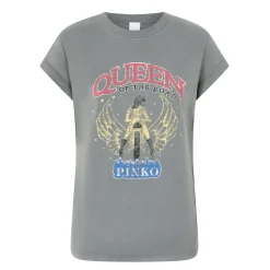 T-shirt Pinko in cotone con stampa "Queen of the road"