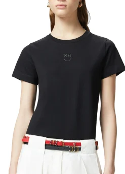 T-shirt Pinko in cotone con logo ricamato
