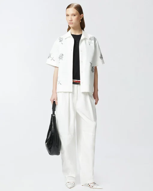 T-shirt Pinko in cotone con logo ricamato