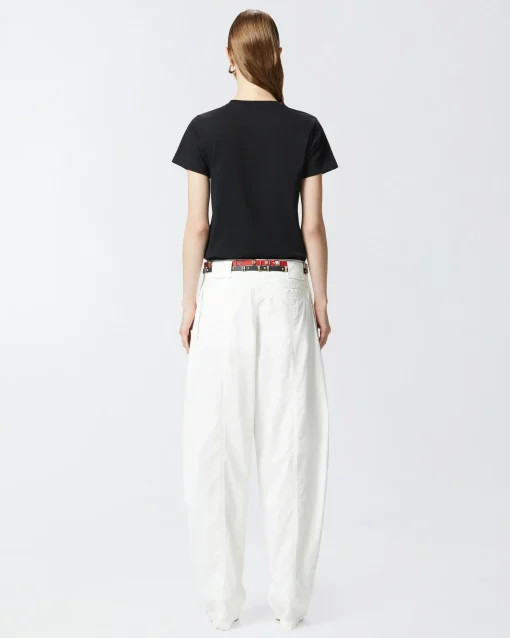 T-shirt Pinko in cotone con logo ricamato